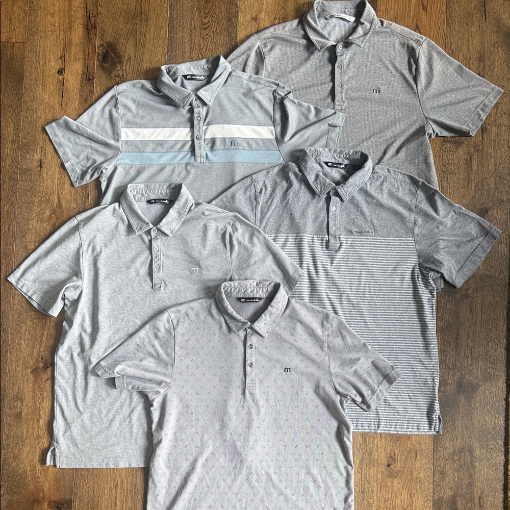 SOLD SEPARATELY Travis Matthew Men's Light Gray Polo Shirt-Premium Performance,